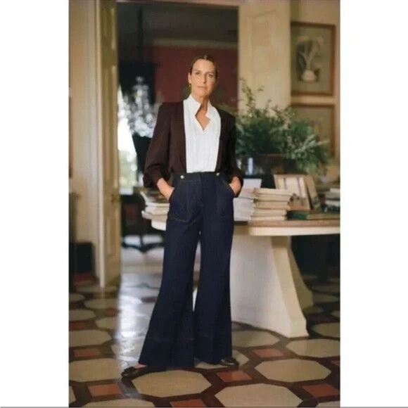 Tuckernuck Tops - Tuckernuck X India Hicks Chocolate Brown and Cream Blouse xs 4 oversized